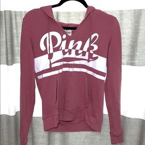PINK mauve pink hoodie w/ drawstrings
